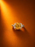 18k Gold Plated Golden Yellow Diamond Ring