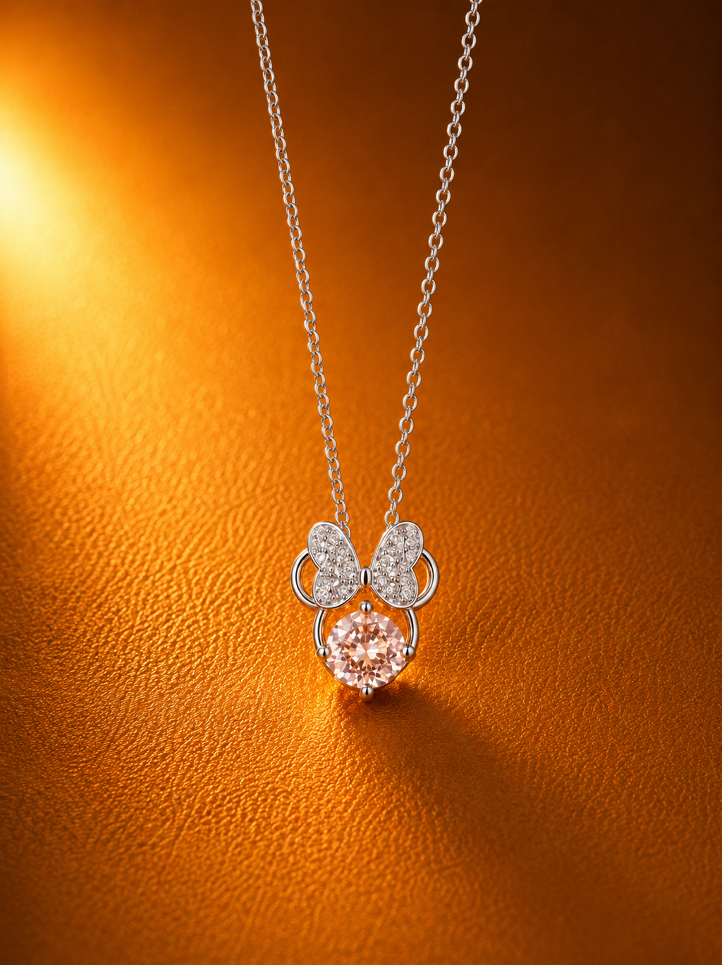 MM Necklace-Silver Pink