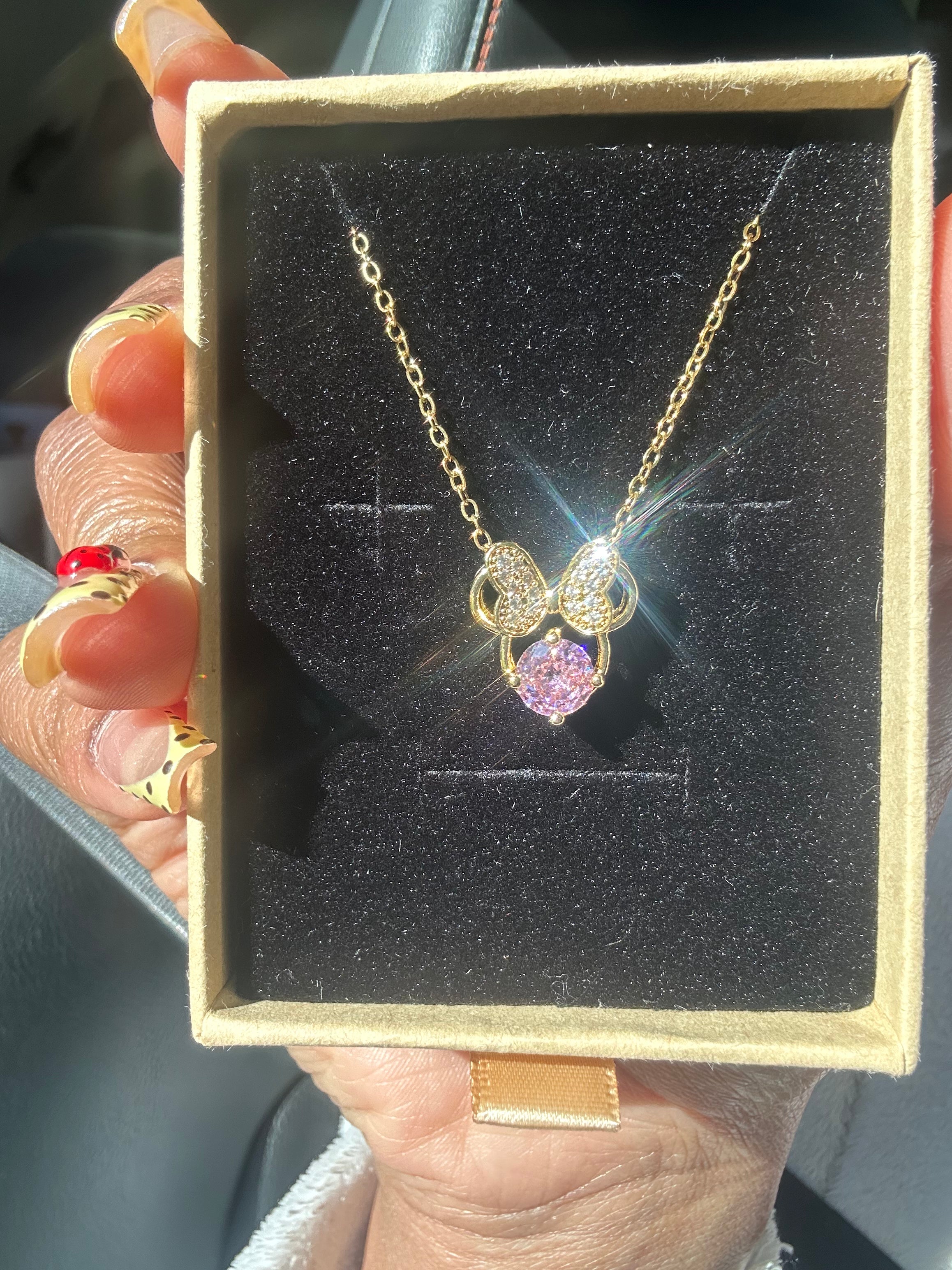 MM Necklace-Gold Pink
