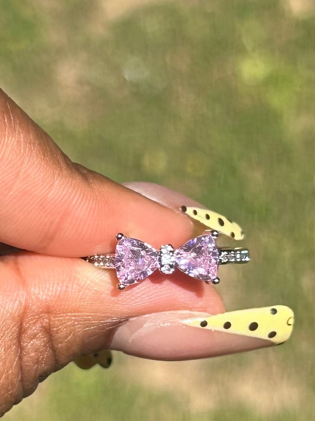 Pink Diamond Bow Ring