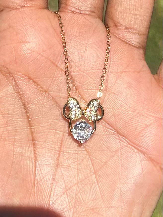 MM Necklace-Gold White